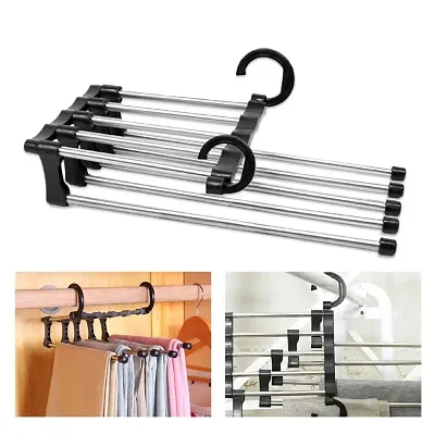 sell net retail 5 in 1 Pants Rack Hangers Space Saving Stainless Steel  Steel Pack of 1 Hangers White Steel Trousers Hanger For Trousers Price in  India  Buy sell net retail