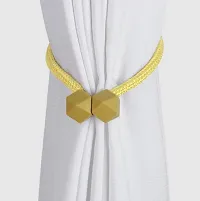 Magnetic Curtain Holder Ties / Tie Back Curtain Drape Hold Back ( Golden Yellow ) (Pack of 4)-thumb4