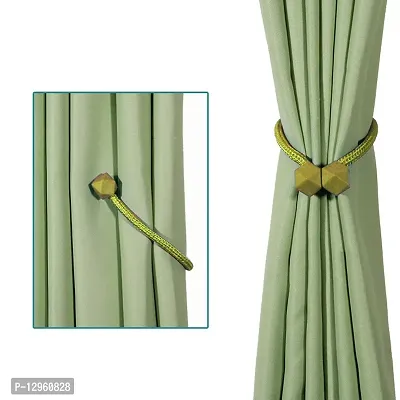 Magnetic Curtain Holder Ties / Tie Back Curtain Drape Hold Back ( Golden Yellow ) (Pack of 4)-thumb4