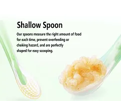 Soft Silicone Gel Tip Baby Infant Feeding Training Spoon Pack of 2 - Green-thumb3