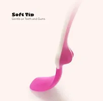 2 Pcs Soft Silicone Tip Baby Feeding Heat Sensitive Colour Changing Temperature Sensing Spoon (Pink)-thumb1