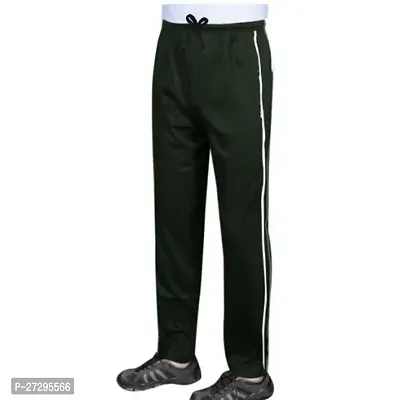 Stylish Black Cotton Blend Solid Regular Track Pants For Men