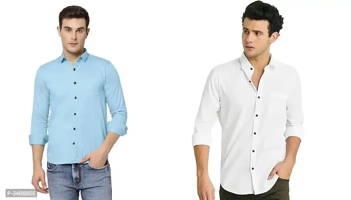 Reliable Polyester Casual Shirts For Men Pack Of 2-thumb0