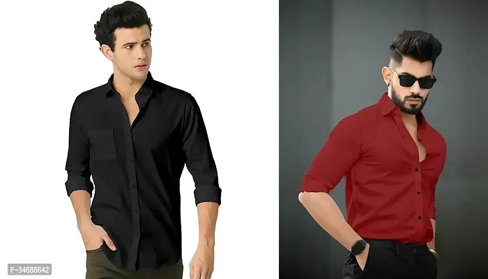 Reliable Polyester Casual Shirts For Men Pack Of 2-thumb0