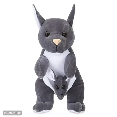 Grey Kangaroo Plush Soft Toy Cute Kids Birthday Animal Baby Boys/Girls (Kangaroo - 41 cm)