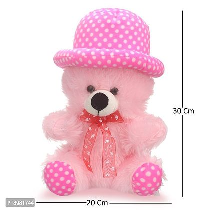 Attractive Pink Cap Teddy Soft Toys Best Gift For Valentine Day, Kids Birthday, Marriage Anniversary 30 Cm-thumb2