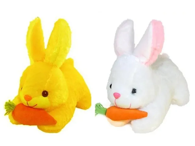 2 Pcs Yellow Rabbit And White Rabbit Soft Toys