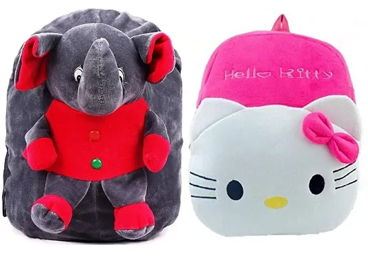 1 Pcs Elephant Bag And 1 Pcs Kitty Bag High Quality Soft Material Kids Bag ( H*B - 35*30 )