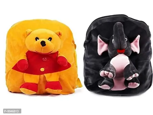 1 Pcs Pooh Bag And 1 Pcs Elephant Bag High Quality Soft Material Kids Bag ( H*B - 37*32 )-thumb0