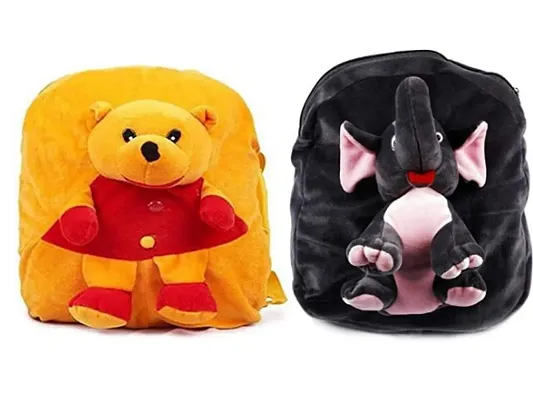 1 Pcs Pooh Bag And 1 Pcs Elephant Bag High Quality Soft Material Kids Bag ( H*B - 37*32 )