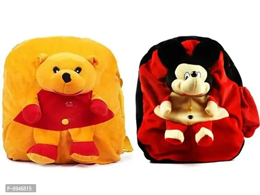 1 Pcs Pooh Bag And 1 Pcs Mickey Bag High Quality Soft Material Kids Bag ( H*B - 37*32 )-thumb0