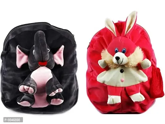1 Pcs Elephant Bag And 1 Pcs Bunny Bag High Quality Soft Material Kids Bag ( H*B - 37*32 )-thumb0