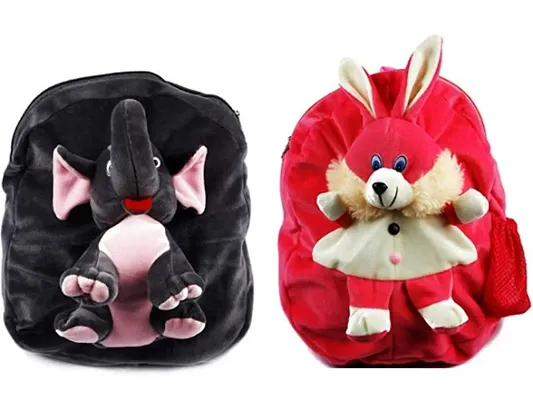 1 Pcs Elephant Bag And 1 Pcs Bunny Bag High Quality Soft Material Kids Bag ( H*B - 37*32 )