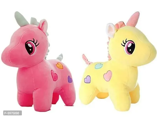 1 Pcs Pink Unicorn And 1 Pcs Yellow Unicorn Best Gift For Couple High Quality Soft Toy ( Pink Unicorn - 25 cm And Yellow Unicorn - 25 cm )