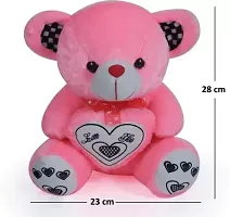 Soft Toys Pink Teddy Bear And Rose Teddy Bear For Couple Best Gift For Your Partner High Quality Soft Material Good Looking Soft Toys ( Pink Teddy - 28 cm And Rose Teddy - 20 cm )-thumb1