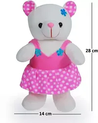 Soft Toys Pink Teddy Bear And Skirt Teddy Bear For Couple Best Gift For Your Partner High Quality Soft Material Good Looking Soft Toys ( Pink Teddy - 28 cm And Skirt Teddy - 28 cm )-thumb2