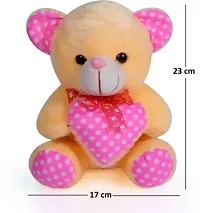 Soft Toys Pink Teddy Bear And Cream Teddy Bear For Couple Best Gift For Your Partner High Quality Soft Material Good Looking Soft Toys ( Pink Teddy - 28 cm And Cream Teddy - 23 cm )-thumb2