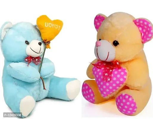 Soft Toys Blue Love Teddy And Pink Teddy Bear For Couple Best Gift For Your Partner High Quality Soft Material Good Looking Soft Toys ( Blue Love Teddy - 25 cm And Pink Teddy Bear - 23 cm )-thumb0