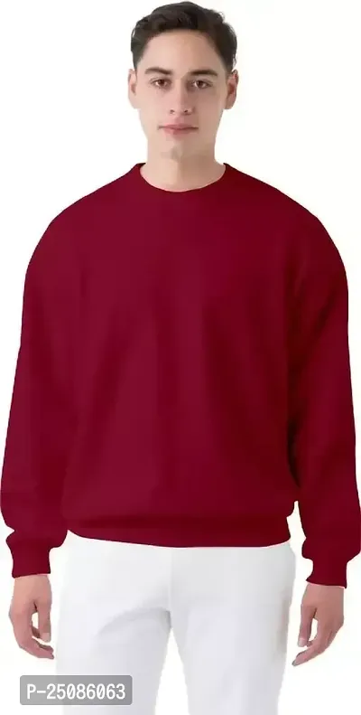 Stylish Fancy Cotton Fleece Solid Sweatshirts For Men-thumb0