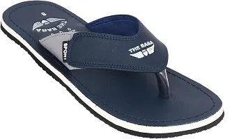 THE BABA Durable | Sturdy | Light | Comfortable | Shock Absorbent | Slippers | Flip Flops for Men (Blue)- 8 UK/India-thumb3