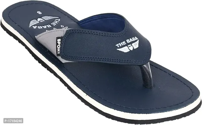 THE BABA Durable | Sturdy | Light | Comfortable | Shock Absorbent | Slippers | Flip Flops for Men (Blue)- 8 UK/India-thumb4