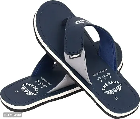 THE BABA Durable | Sturdy | Light | Comfortable | Shock Absorbent | Slippers | Flip Flops for Men (Blue)- 9 UK/India-thumb3