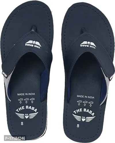 THE BABA Durable | Sturdy | Light | Comfortable | Shock Absorbent | Slippers | Flip Flops for Men (Blue)- 8 UK/India