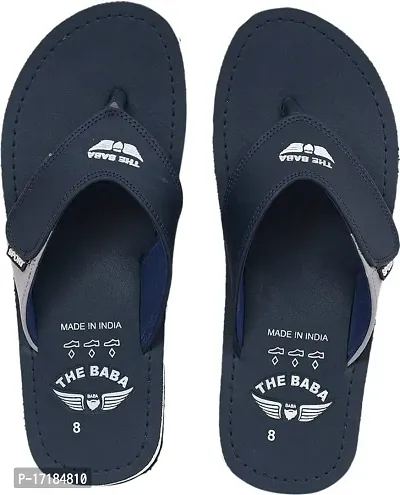 THE BABA Durable | Sturdy | Light | Comfortable | Shock Absorbent | Slippers | Flip Flops for Men (Blue)- 9 UK/India-thumb0