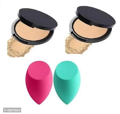 combo compact and combo puff for makeup (pack of 4)