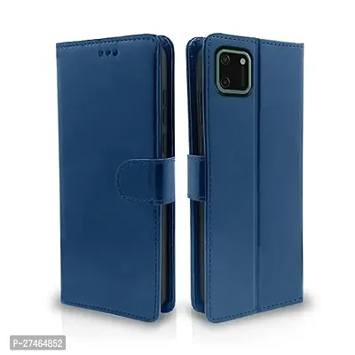 Realme C11 Flip Cover Leather Finish | Inside TPU with Card Pockets | Wallet Stand | Complete Protection Flip Case-thumb0