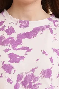 Women's Trendy Half Sleeve Tie And Dye Printed T-shirt Made From 100% Pure Cotton With Biowashed.-thumb3