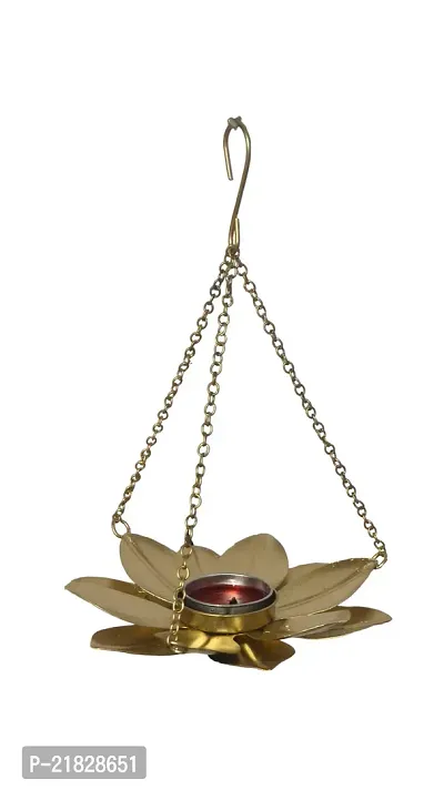 Hanging tea light diya candle holder in gold finish pack of 1-thumb3