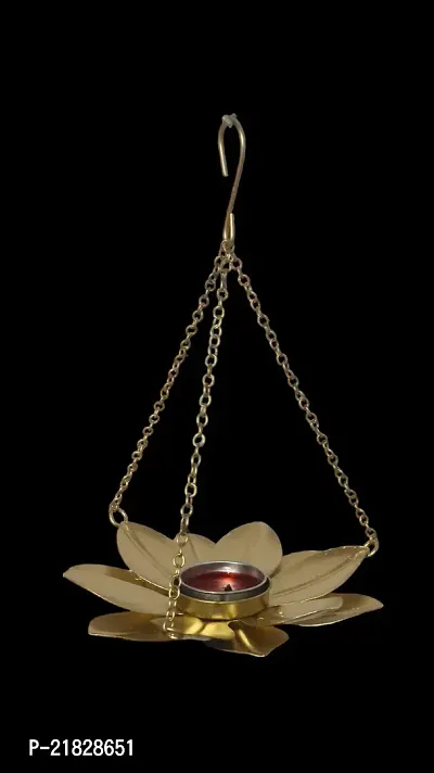 Hanging tea light diya candle holder in gold finish pack of 1-thumb4
