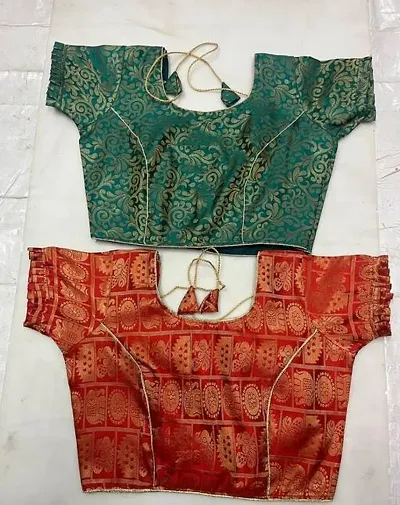 Reliable Brocade Stitched Blouses For Women Pack Of 2