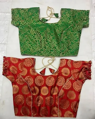 Reliable Brocade Stitched Blouses For Women Pack Of 2