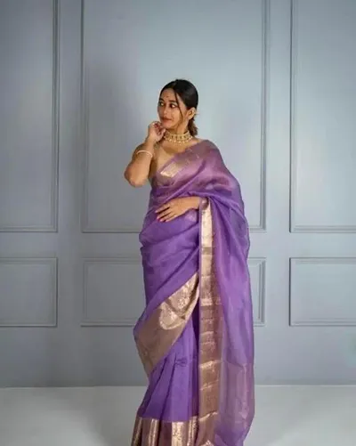 Elegant Organza Saree with Blouse piece 