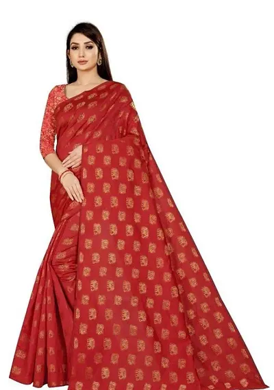 Stylish Organza Woven Design Saree with Blouse piece For Women