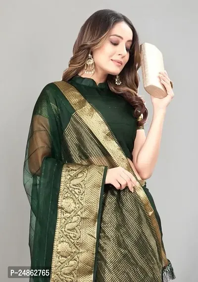 Stylish Fancy Designer Organza Saree With Blouse Piece For Women-thumb0