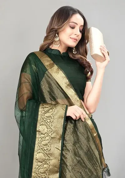 Stylish Fancy Designer Organza Saree With Blouse Piece For Women