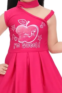 A R Fashions Girls Cotton Mock Neck Sleeveless Apple Print Dress-thumb1