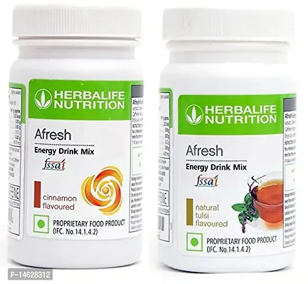 Herbalife Afresh -Cinnamon Energy Drink + Natural  Tulsi Flavour  (50g+50g)