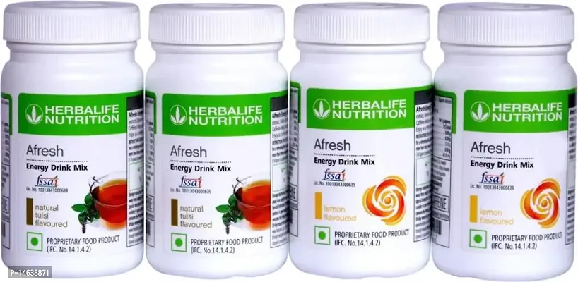 Herbalife Nutrition ENERGY DRINK AFRESH 2 LEMON 2 TULSI COMBO 200GM Energy Drink (4x50 g, LEMON, TULSI Flavored)