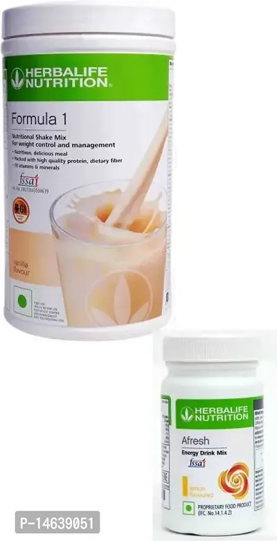 HERBALIFE Formula 1 Vanilla Flavor With AfreshPacked with vitamins  minerals along with natural herbs, antioxidants and dietary fiber, it provides desir Energy Drink  (550 g, Vanilla, Lemon Flavored)