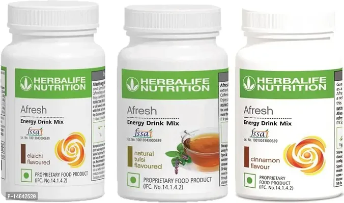 Herbalife Nutrition Afresh Energy Drink Mix ( Elaichi Tulsi and Cinnamom) Flavored Energy Drink (3x50 g, Elaichi, Tulsi, Cinnamom Flavored)-thumb0