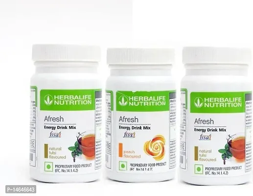 Herbalife Nutrition afresh eanergy Drink Mix TULSI+Peach+TULSI Energy Drink (3x50 g, TULSI, Peach Flavored)-thumb0