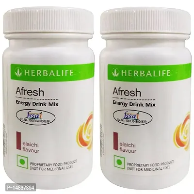 Herbalife Afresh Energy Drink Mix  Elaichi Flavor  50 GM Men and Women in Pack of 2