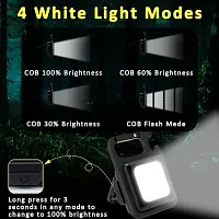 LED Flashlight 800 Lumens COB Rechargeable Keychain Mini Flashlight 4 Light Modes PACK OF 1-thumb3