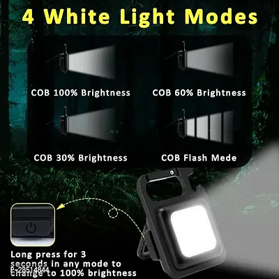 LED Flashlight 800 Lumens COB Rechargeable Keychain Mini Flashlight 4 Light Modes PACK OF 1-thumb4