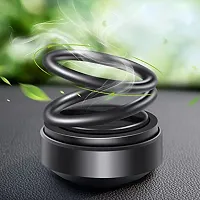 Solar Power Car Aroma Diffuser 360deg;Double Ring Rotating Design, Car PACK OF 1-thumb1