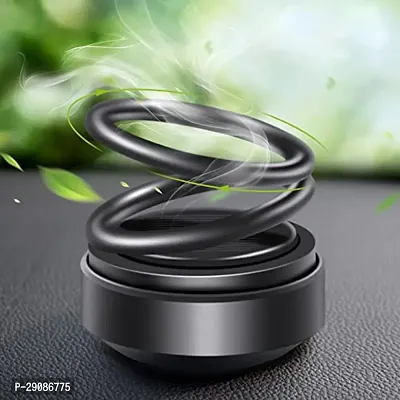 Solar Power Car Aroma Diffuser 360deg;Double Ring Rotating Design, Car PACK OF 1-thumb2